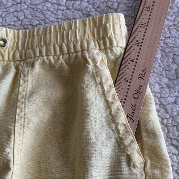 Gap Linen Blend Shorts Womens Small Elastic Waist Drawcord Pockets butter yellow - Picture 5 of 10
